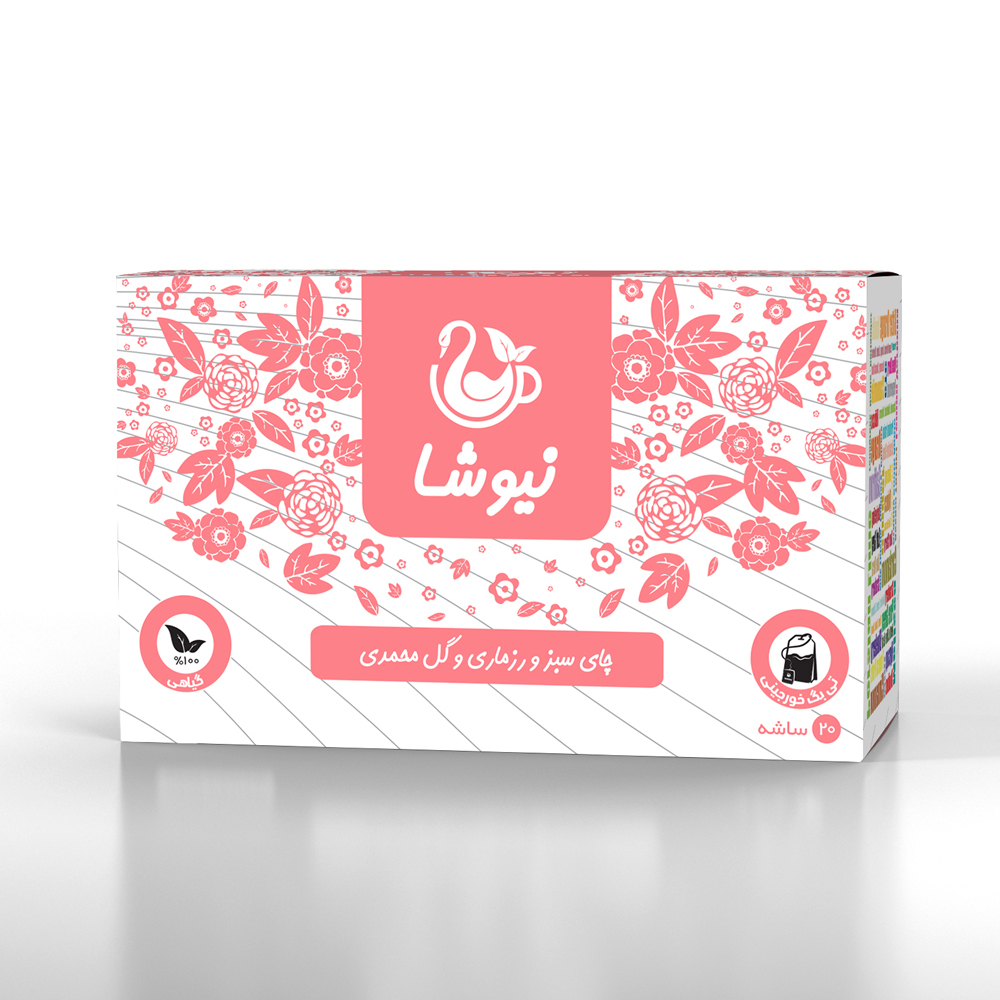 چای سبز و رزماری و گل محمدی نیوشا(20ساشه)
