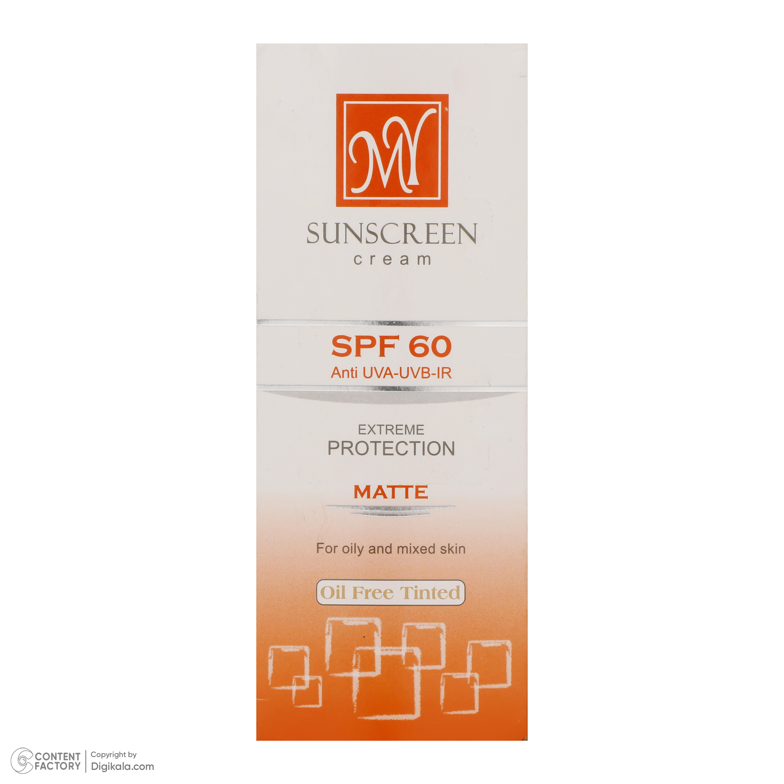 کرم ضد آفتاب رنگی مای مدل SPF60 محافظ UVA ،UVB مناسب پوستهای چرب و مختلط حجم 50 میلیلیتر