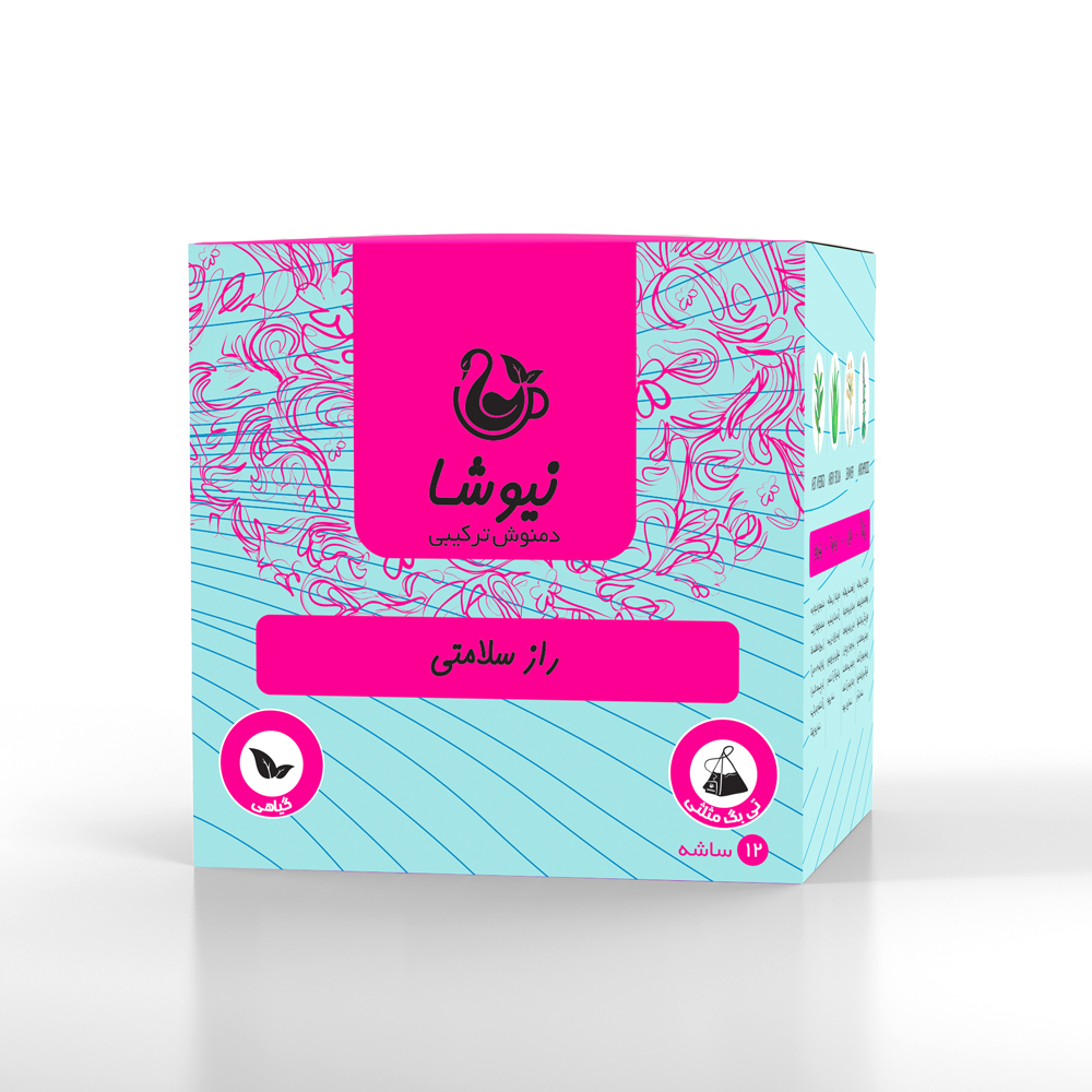 دمنوش راز سلامتی (چای سبز، آلوورا، رازیانه، کاکوتی) نیوشا (12ساشه)